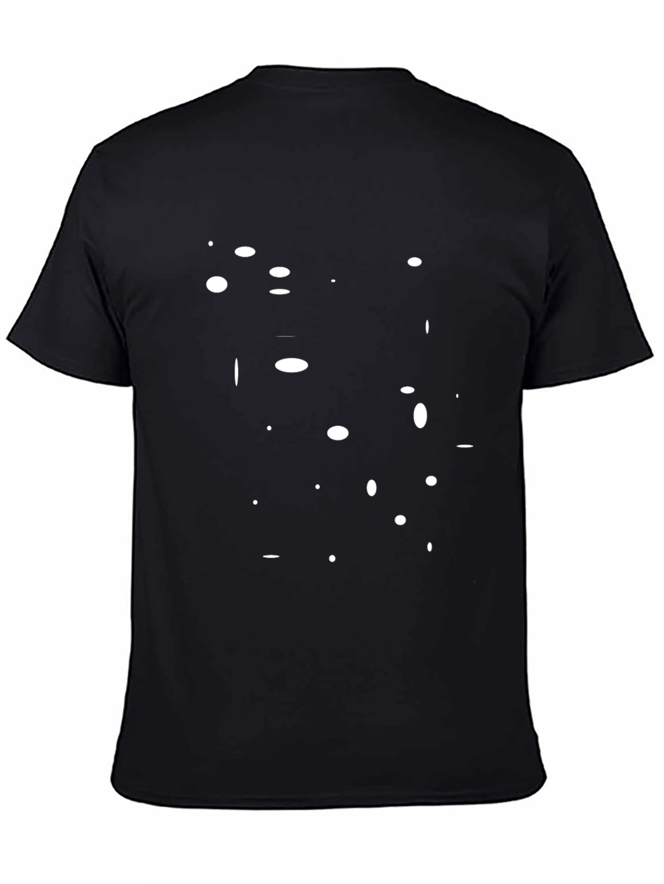 Minimalist White Dot Pattern Black T-Shirt