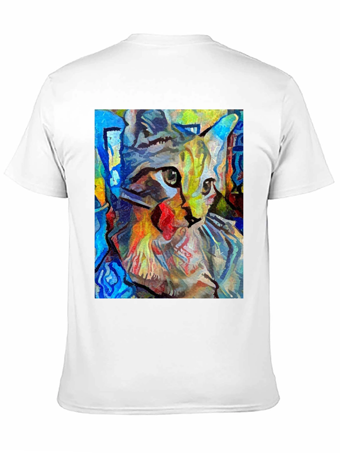 Abstract Cat Art Black T-Shirt