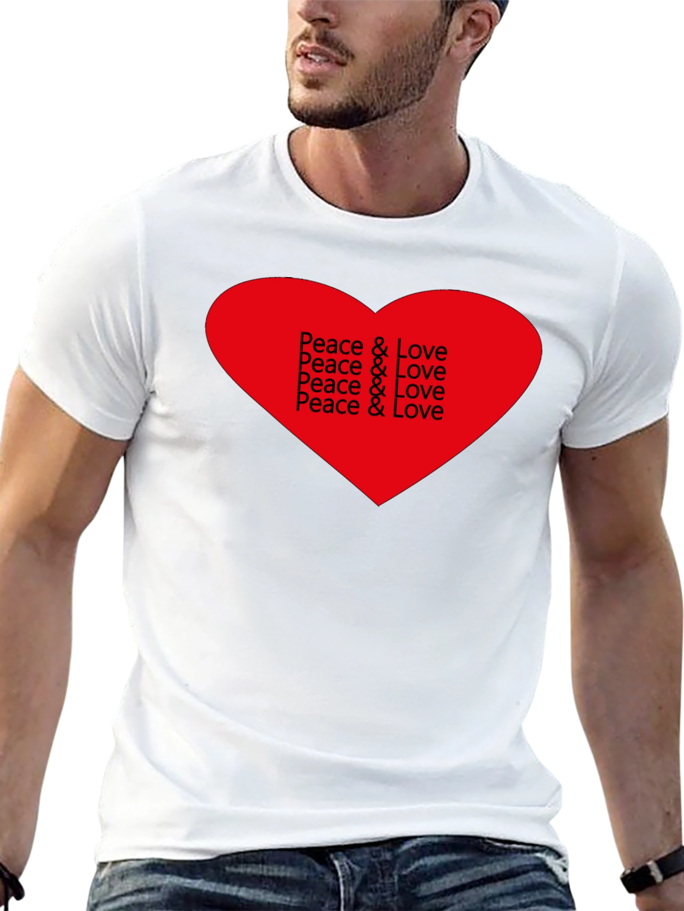Peace & Love Heart Graphic T-Shirt