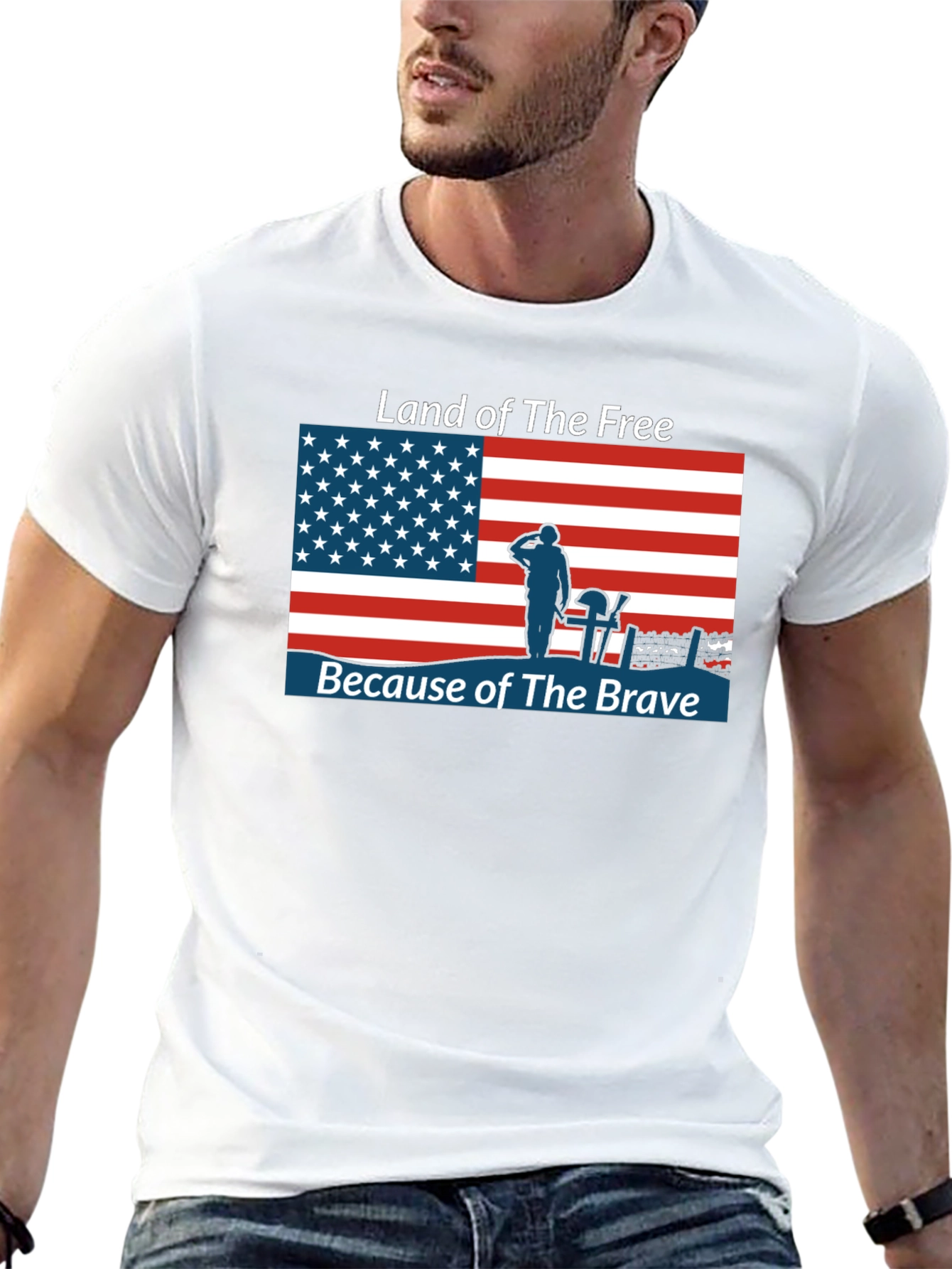 Land of the Free T-Shirt Patriotic USA Flag