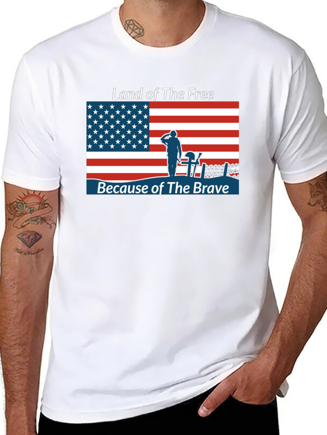 Land of the Free T-Shirt Patriotic USA Flag