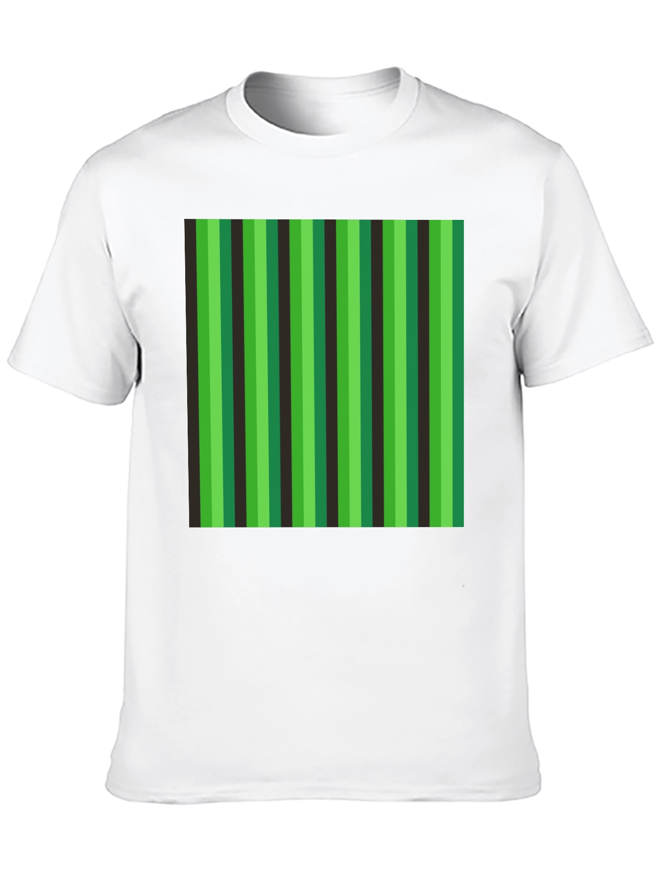 Striped Green & Black Graphic T-Shirt