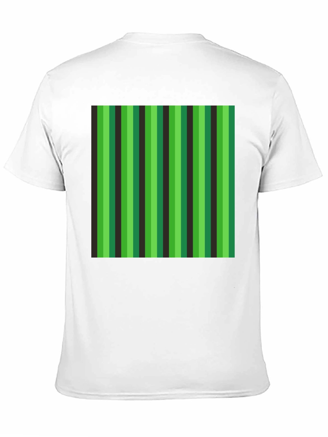 Striped Green & Black Graphic T-Shirt