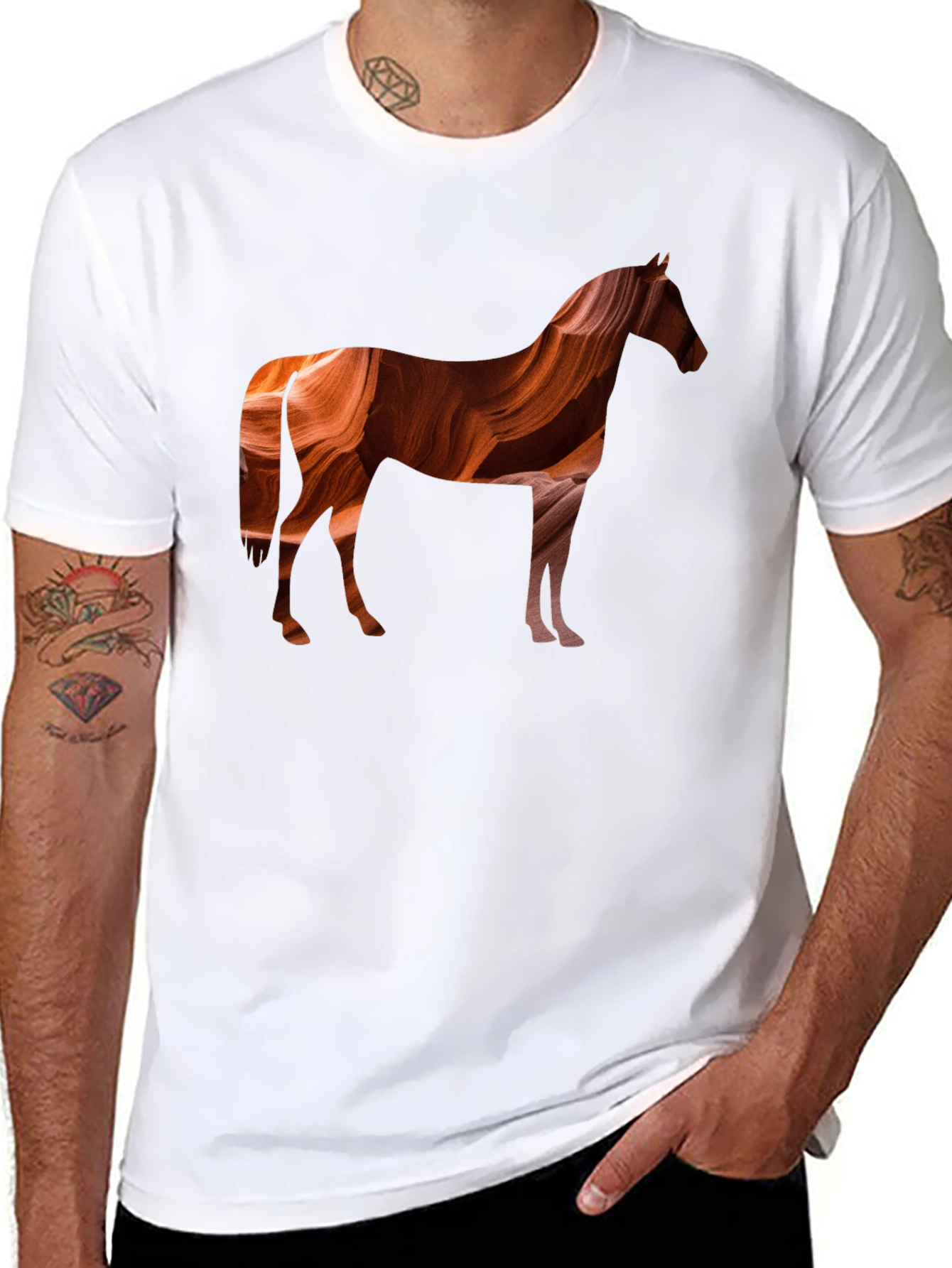 Abstract Canyon Horse Graphic Tee