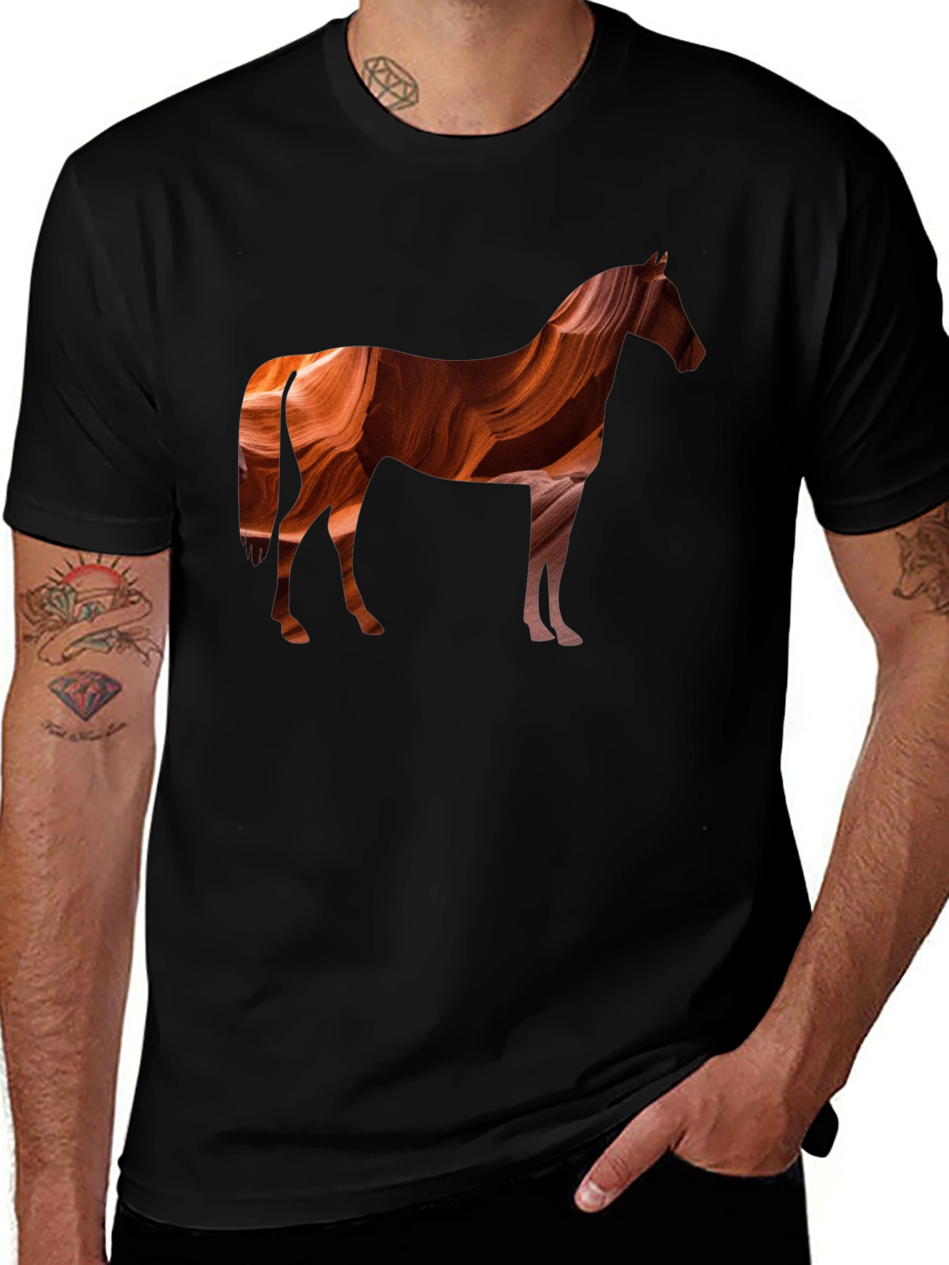 Abstract Canyon Horse Graphic Tee