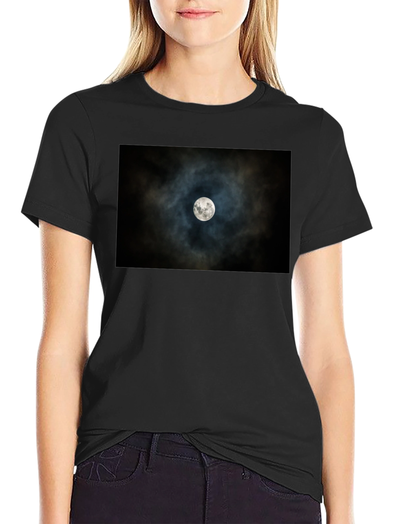 Lunar Eclipse Black Tee - Celestial Style