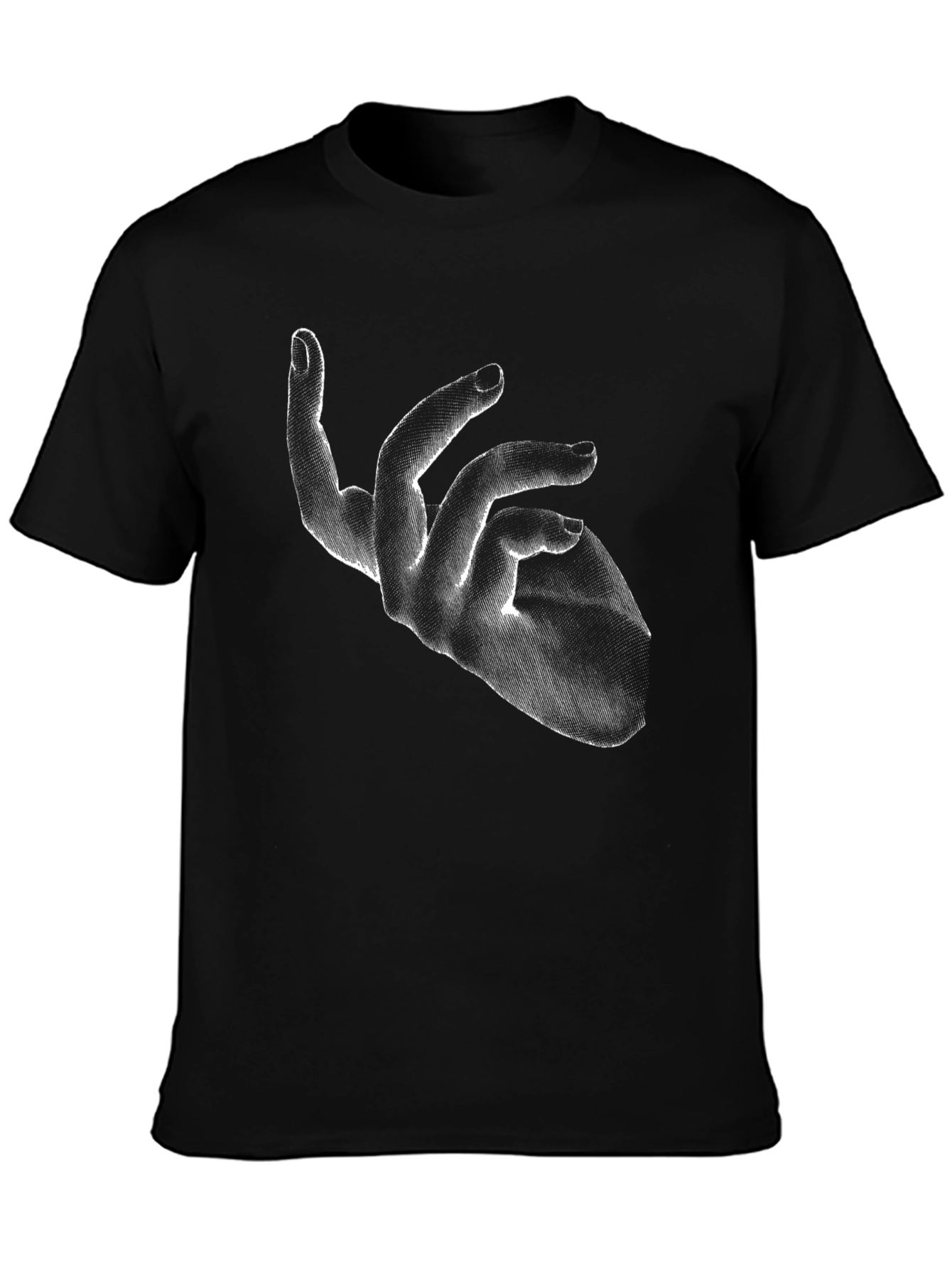 Abstract Hand Graphic Black T-Shirt