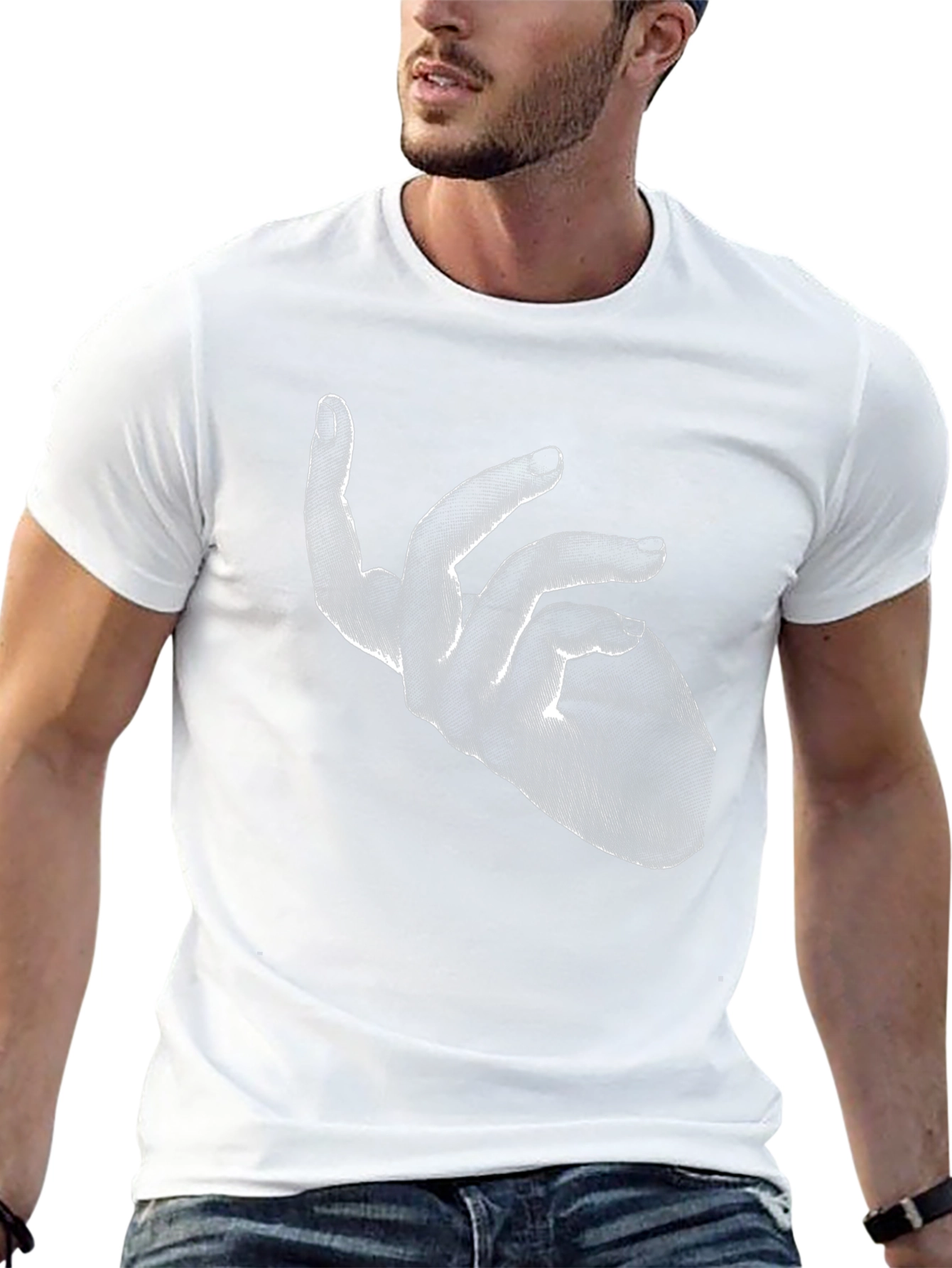 Abstract Hand Graphic Black T-Shirt