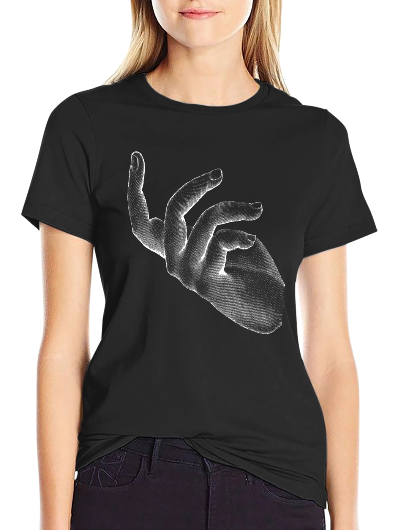 Abstract Hand Graphic Black T-Shirt