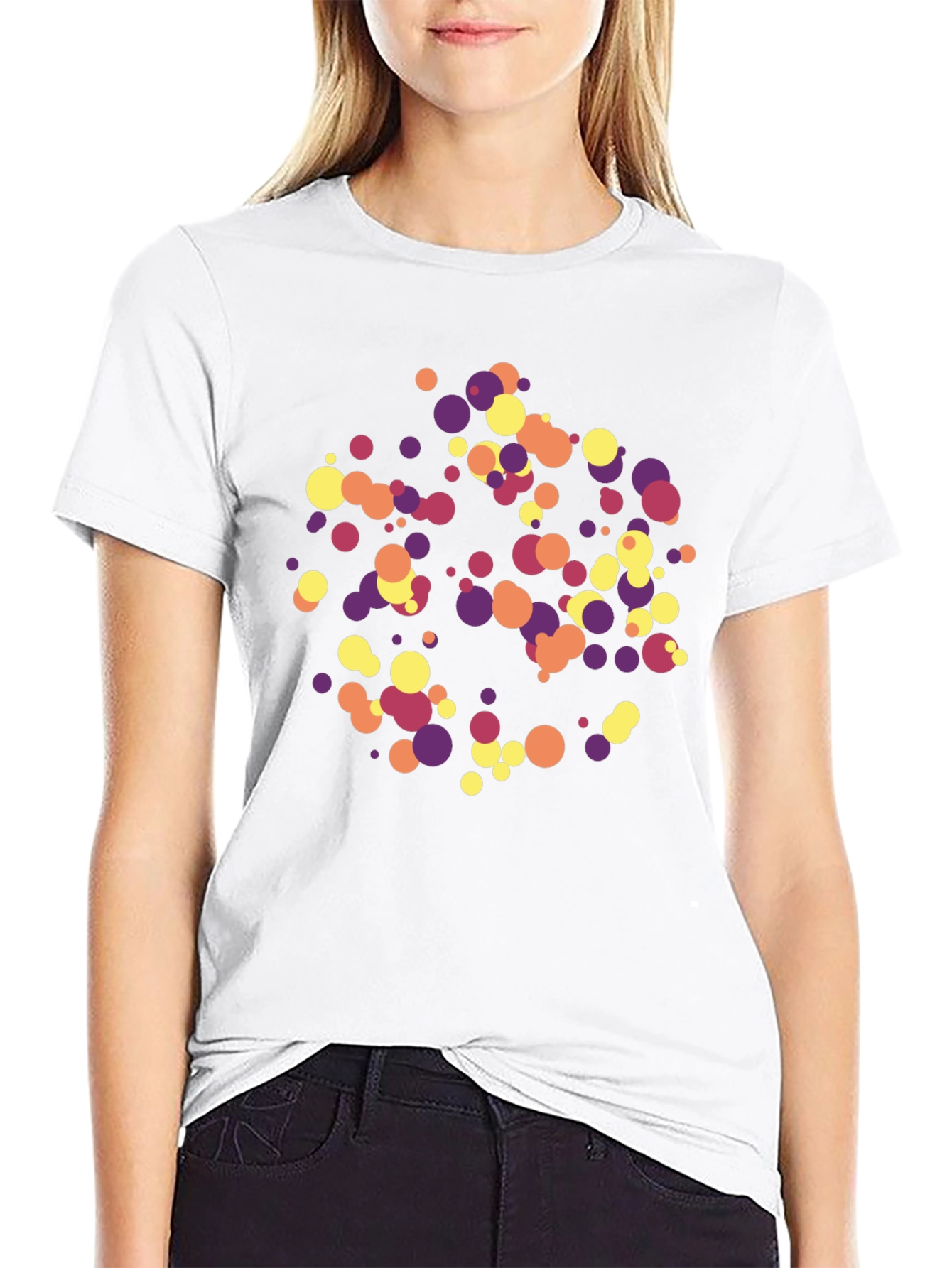 Abstract Circle Pattern Black T-Shirt