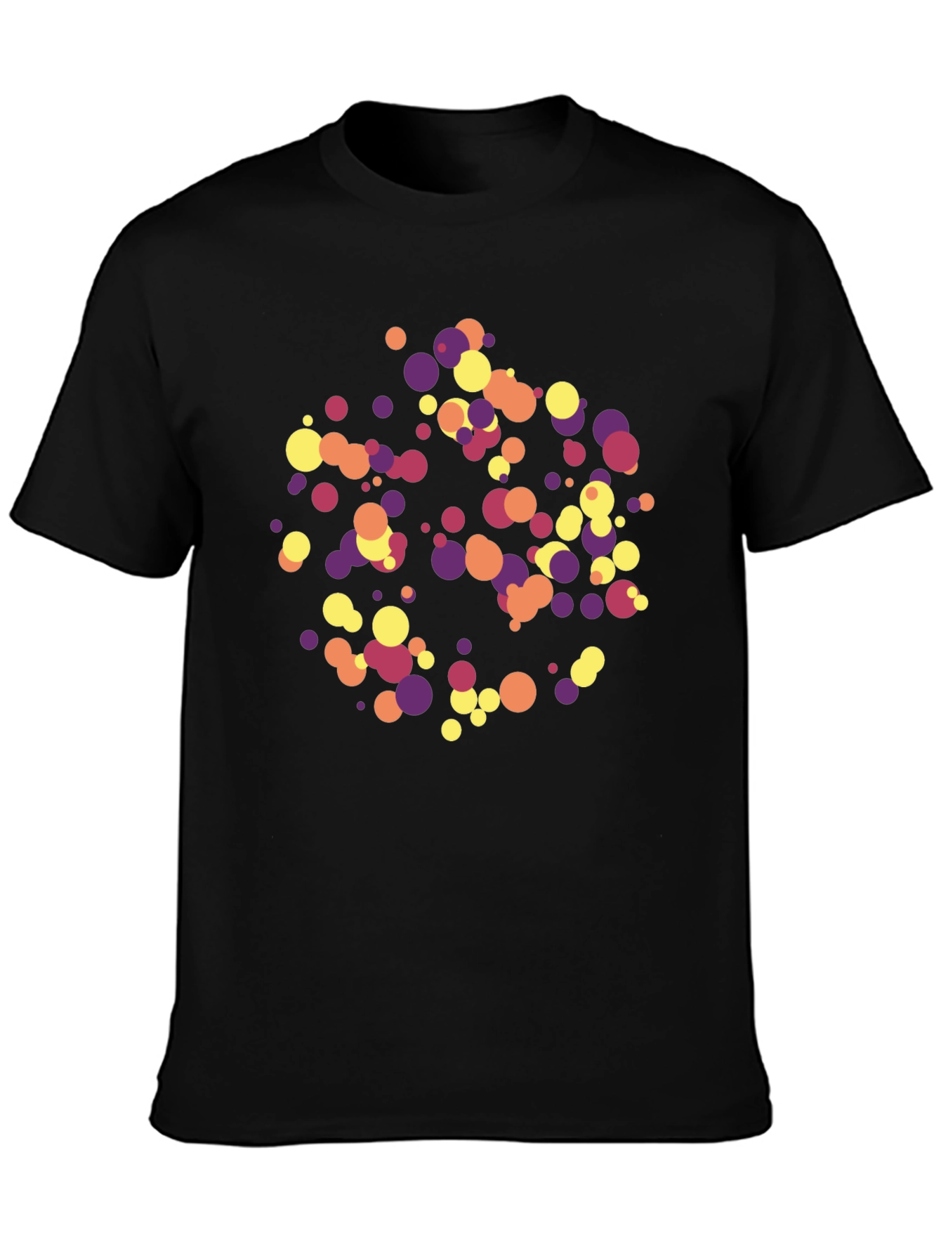 Abstract Circle Pattern Black T-Shirt