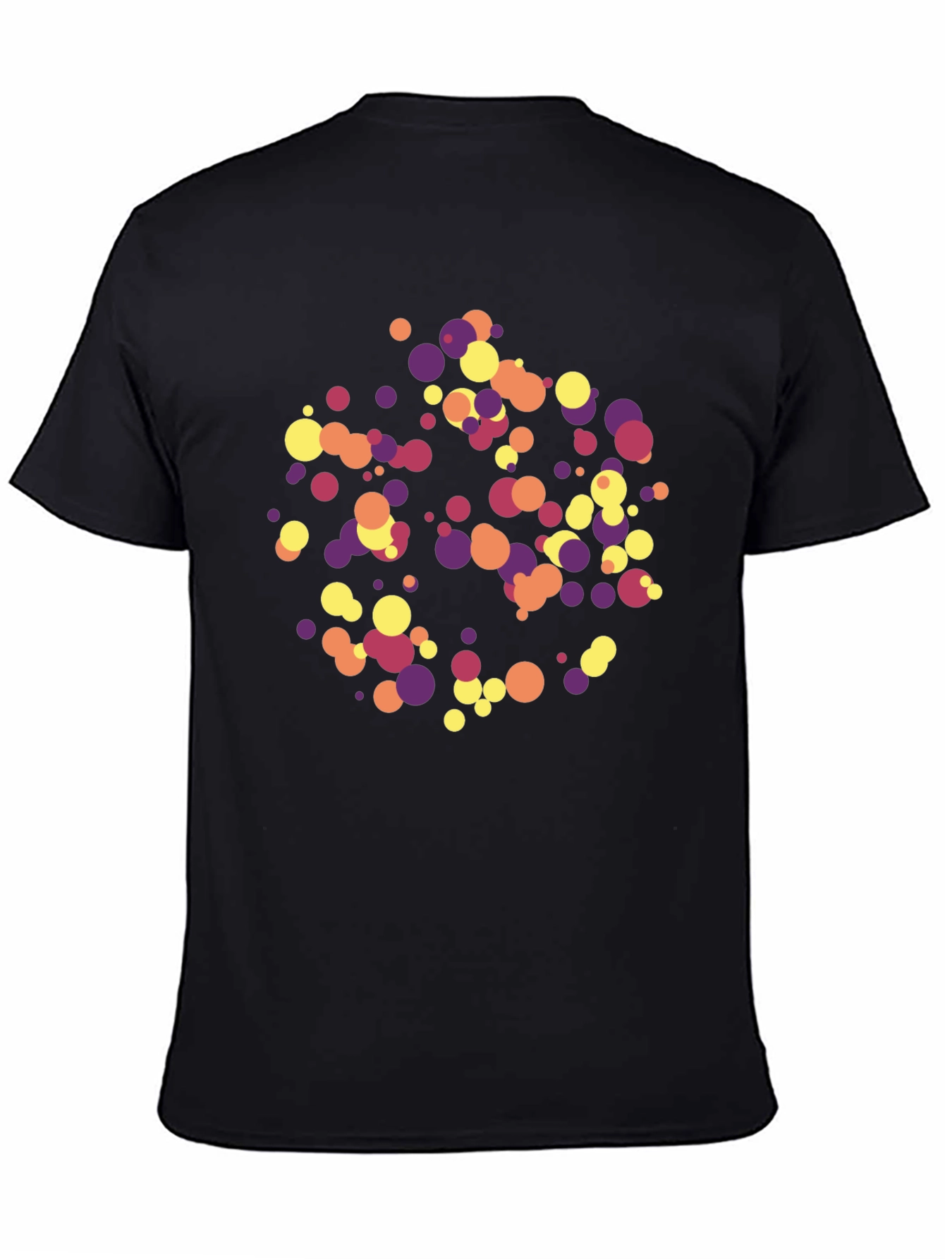 Abstract Circle Pattern Black T-Shirt