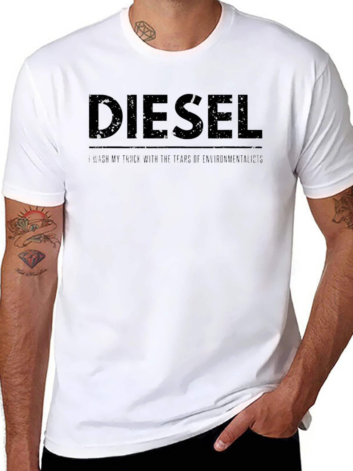 Diesel Graphic Print Mens Black T-Shirt