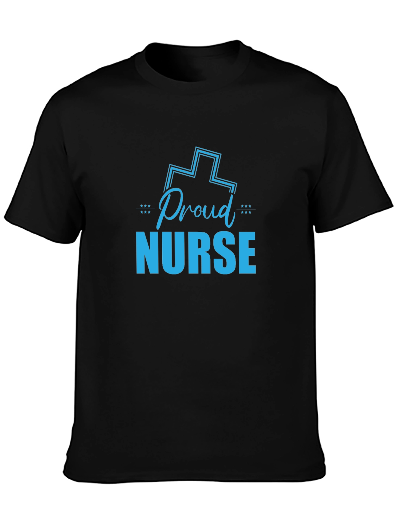 Proud Nurse Graphic T-Shirt - Black Crew Neck