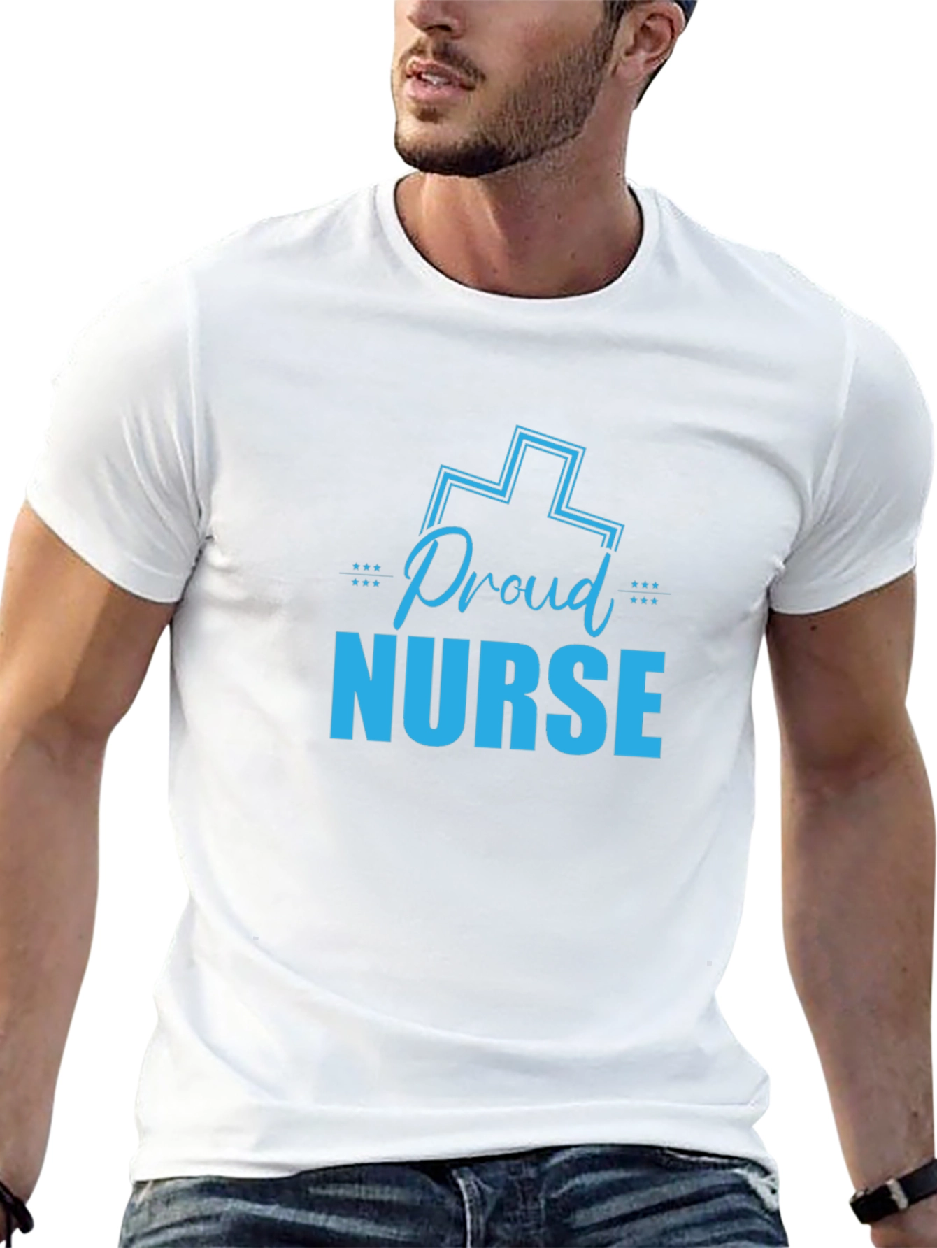 Proud Nurse Graphic T-Shirt - Black Crew Neck