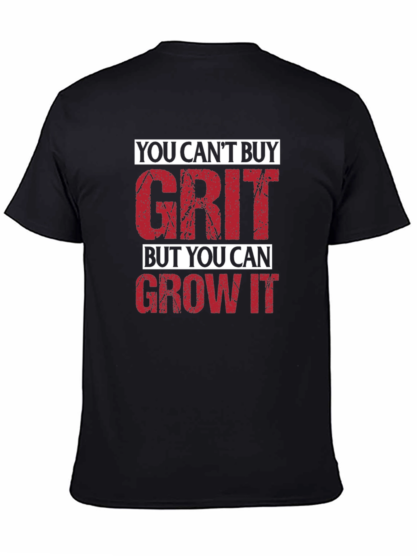 Motivational Grit Graphic T-Shirt - Mens Black Tee