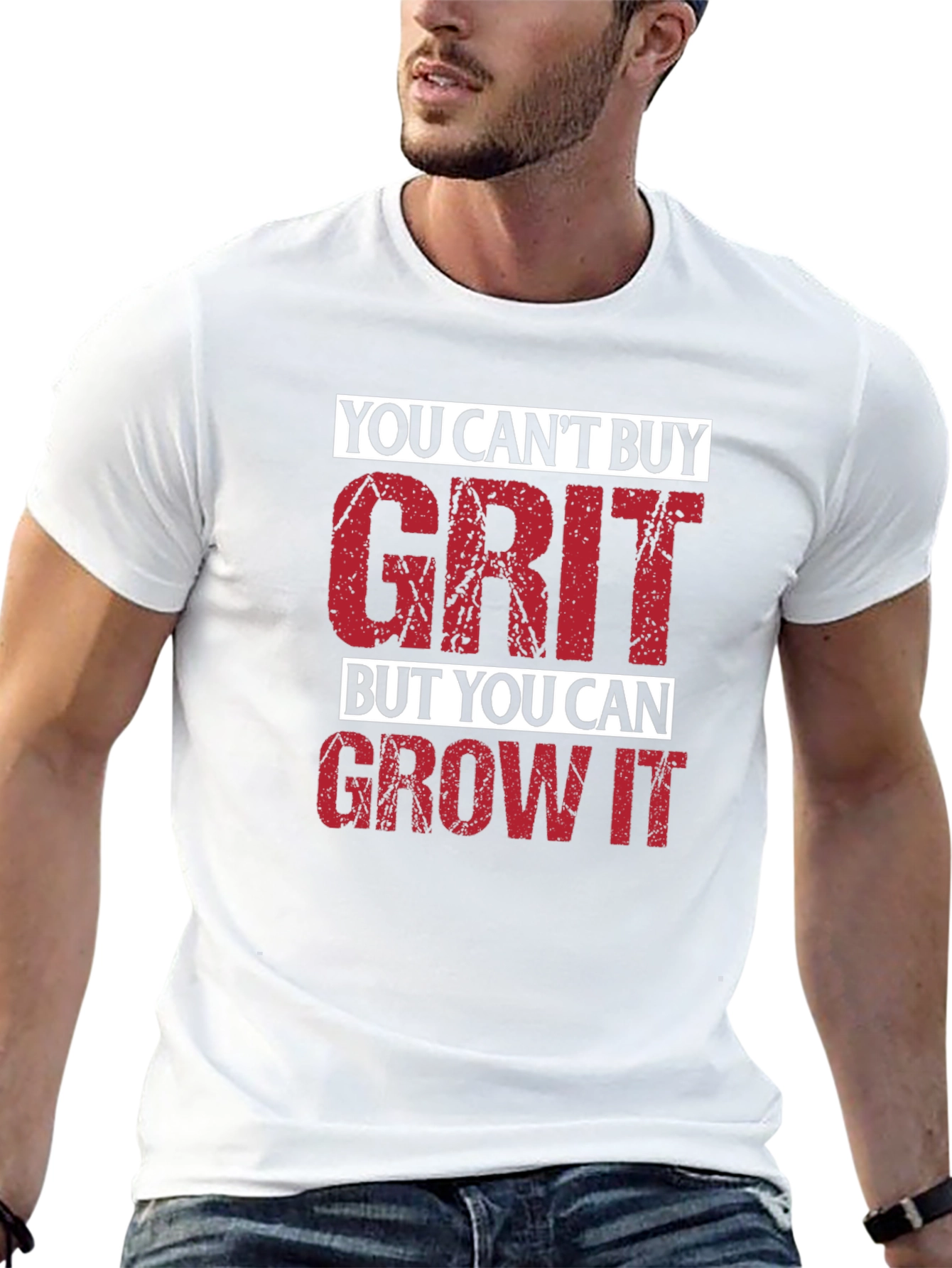 Motivational Grit Graphic T-Shirt - Mens Black Tee