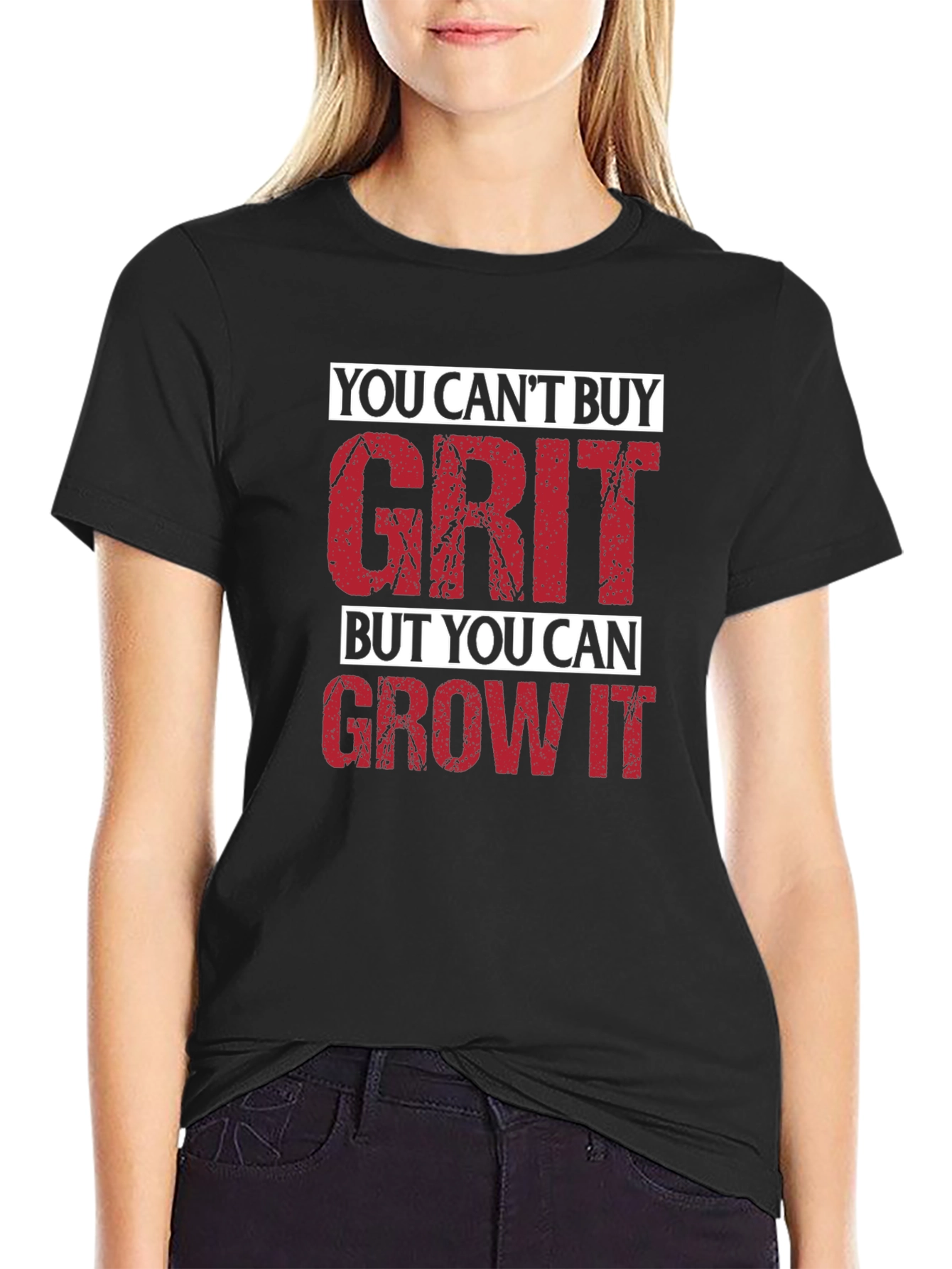 Motivational Grit Graphic T-Shirt - Mens Black Tee