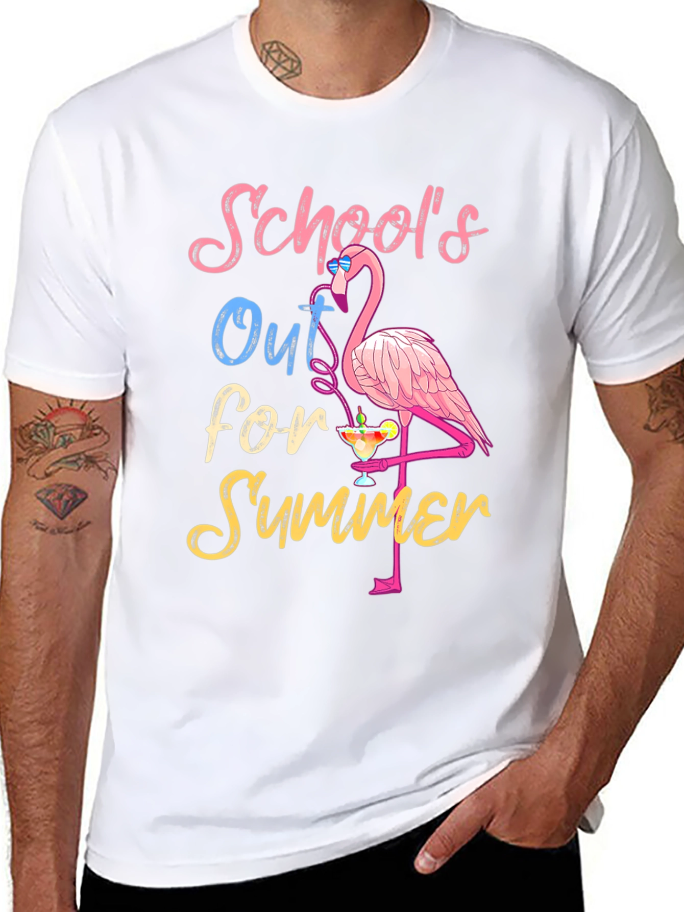 Schools Out for Summer Flamingo T-Shirt
