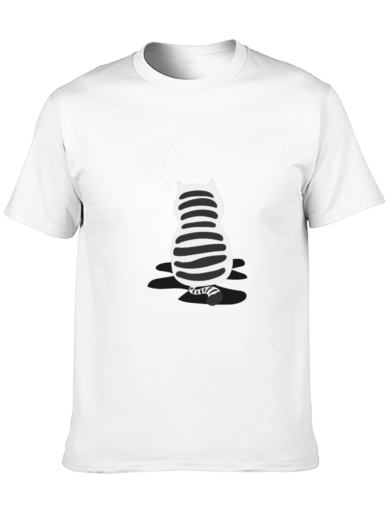 Nope Cat Graphic T-Shirt - Unisex Black Tee