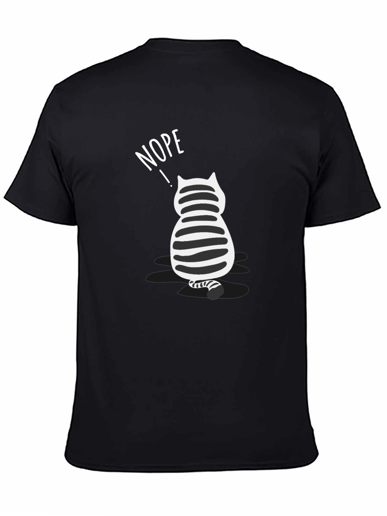 Nope Cat Graphic T-Shirt - Unisex Black Tee
