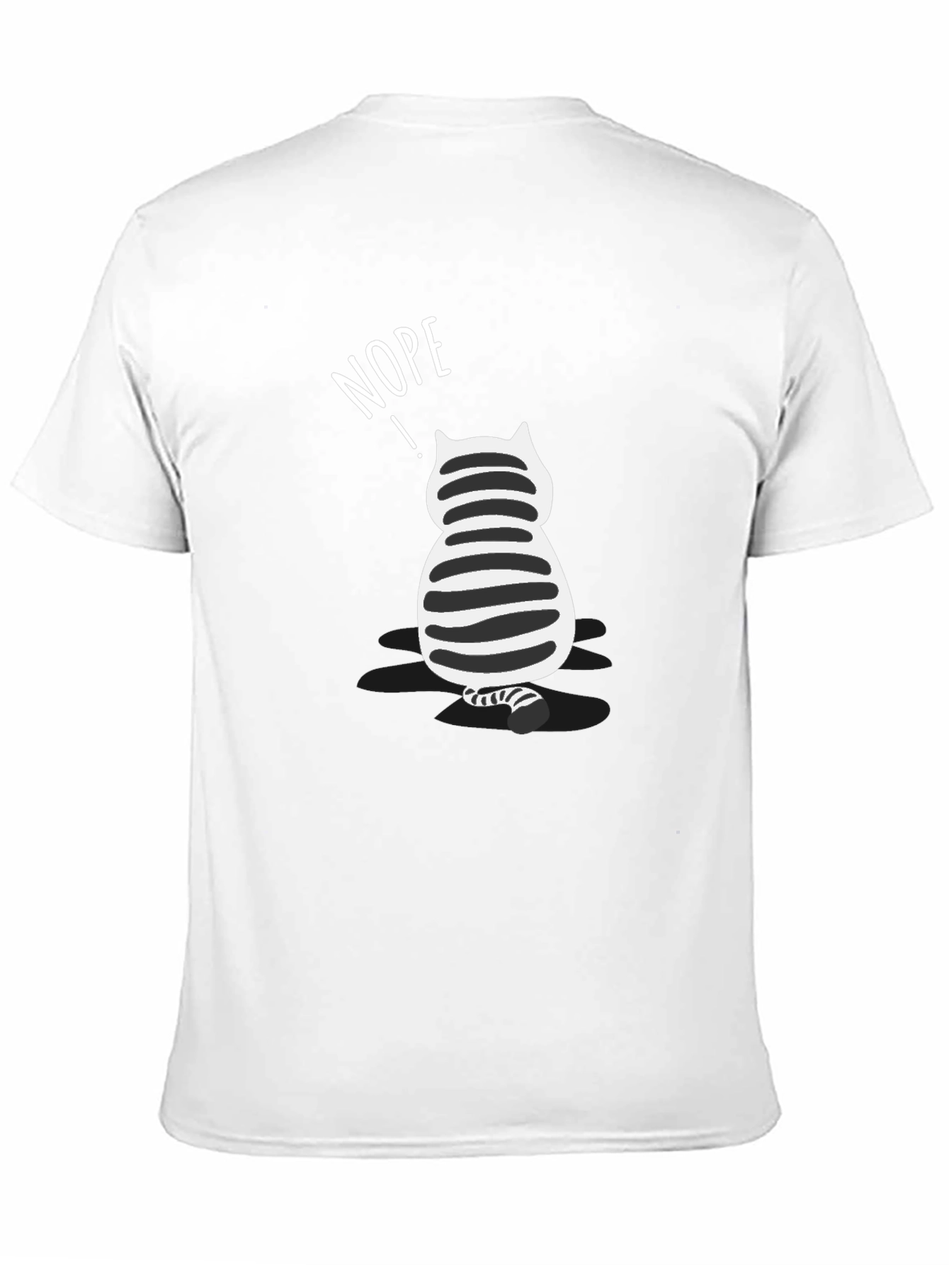 Nope Cat Graphic T-Shirt - Unisex Black Tee