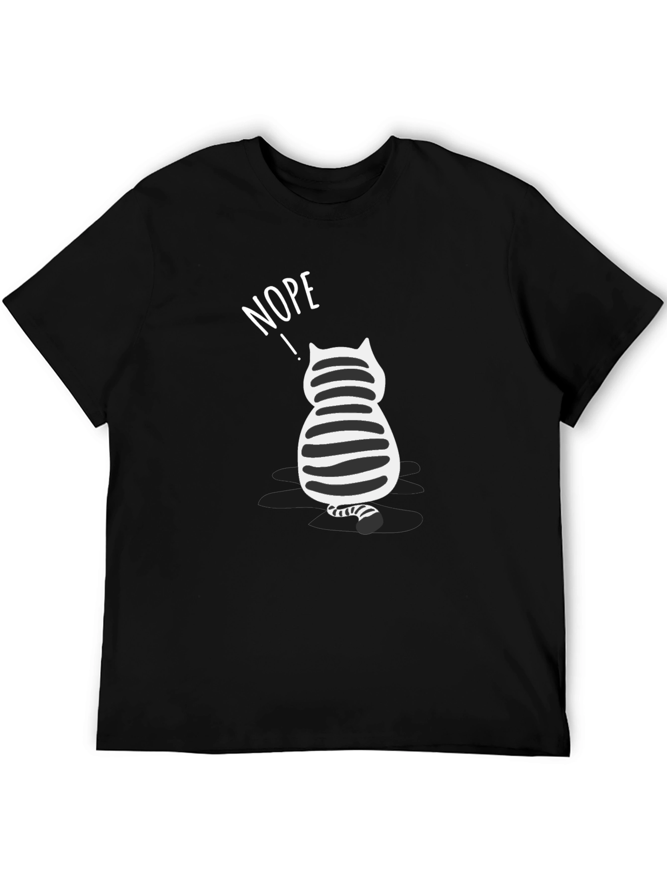 Nope Cat Graphic T-Shirt - Unisex Black Tee
