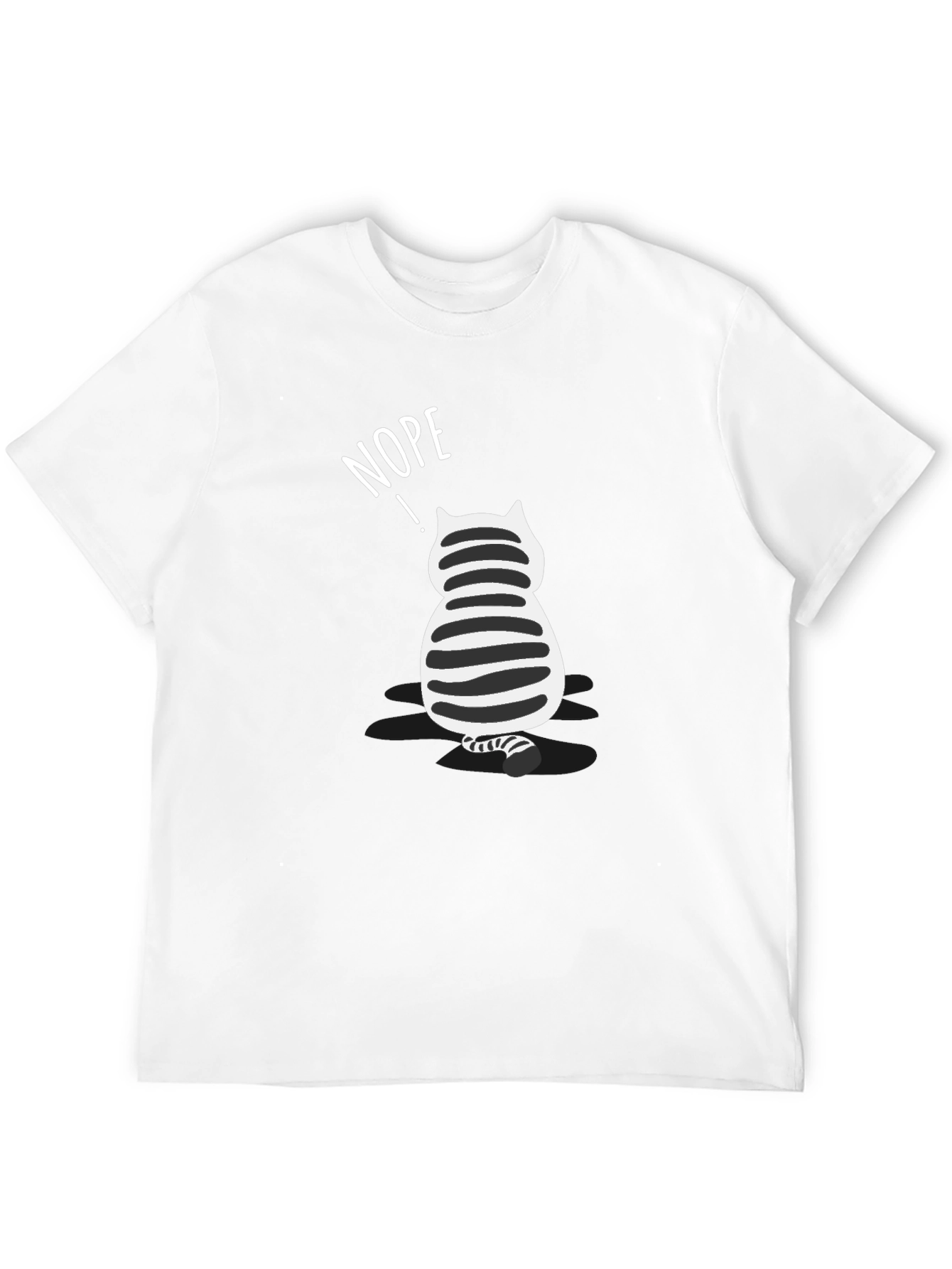 Nope Cat Graphic T-Shirt - Unisex Black Tee
