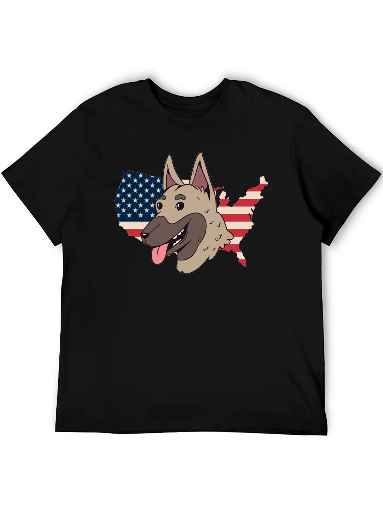 Dog USA Flag Patriotic Graphic Tee