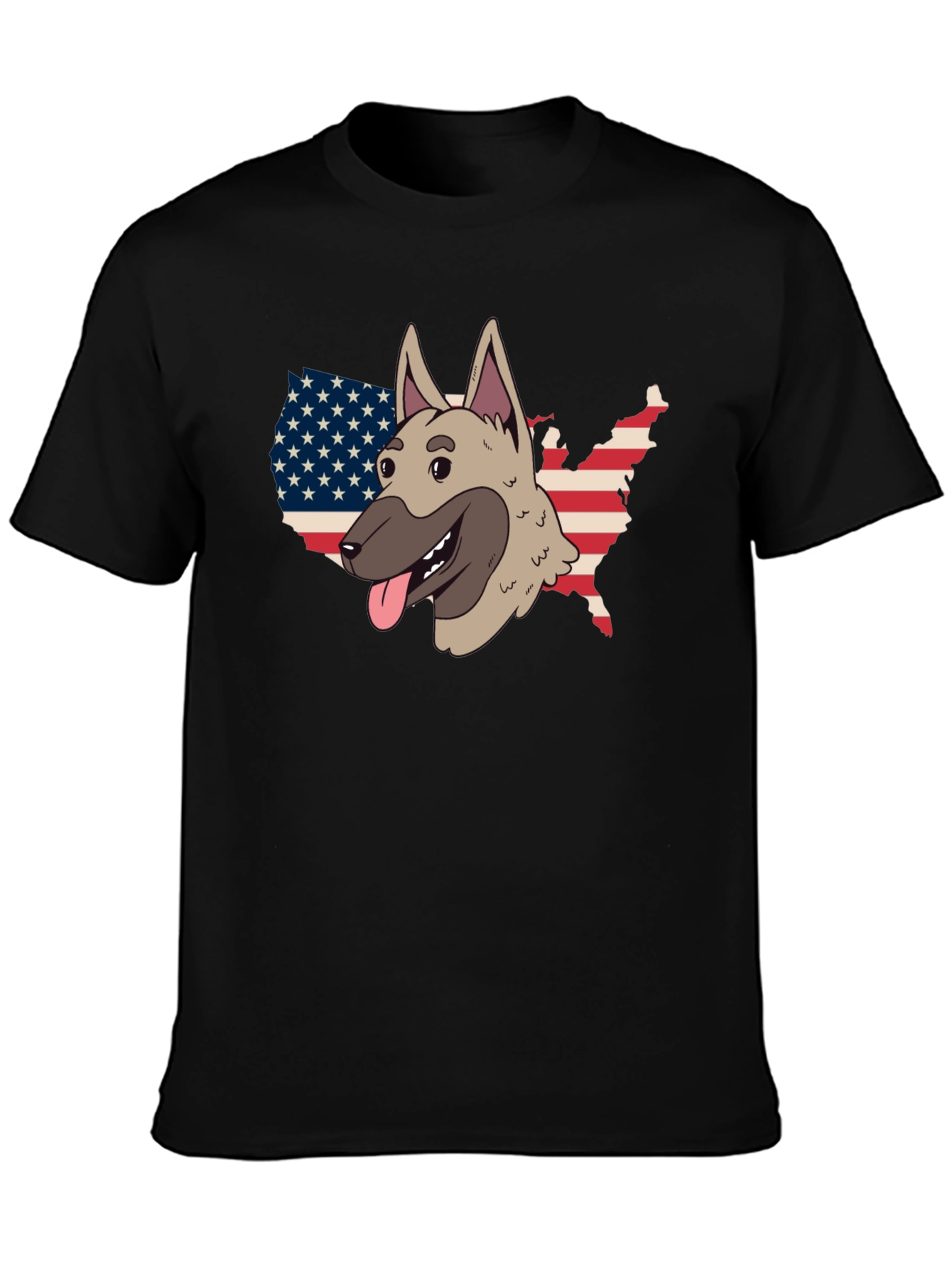 Dog USA Flag Patriotic Graphic Tee