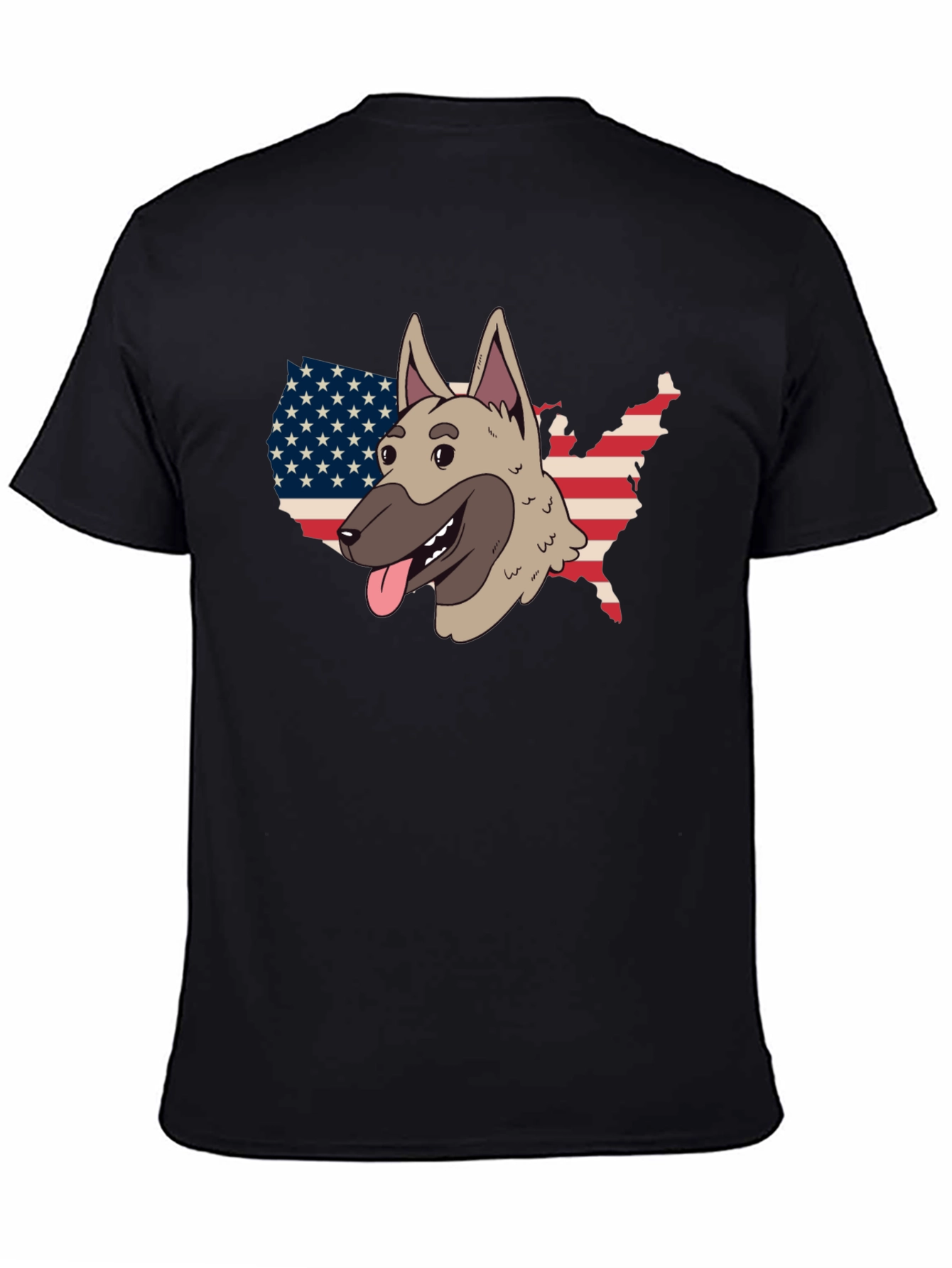 Dog USA Flag Patriotic Graphic Tee