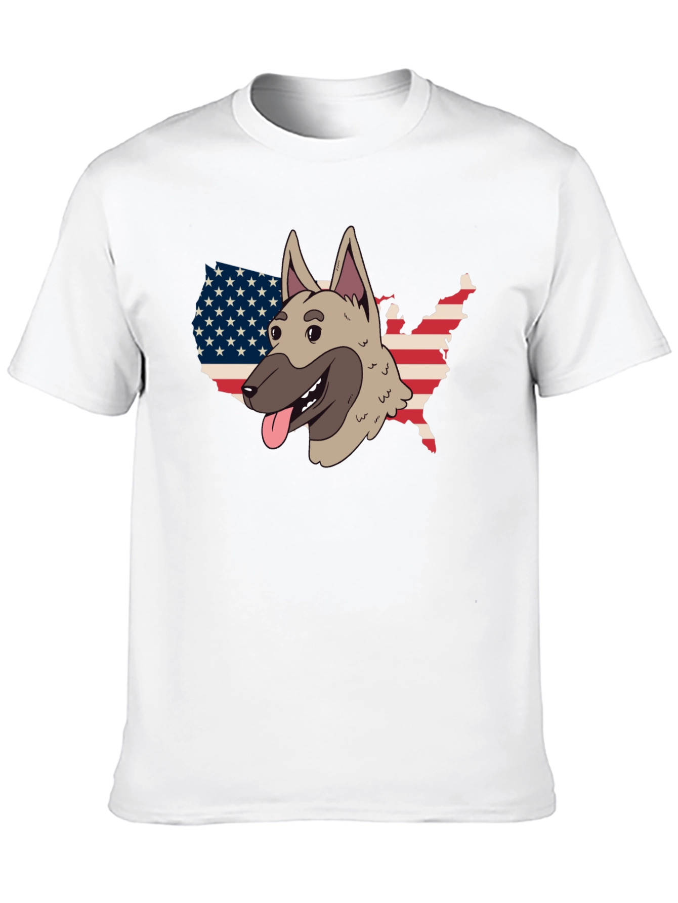 Dog USA Flag Patriotic Graphic Tee