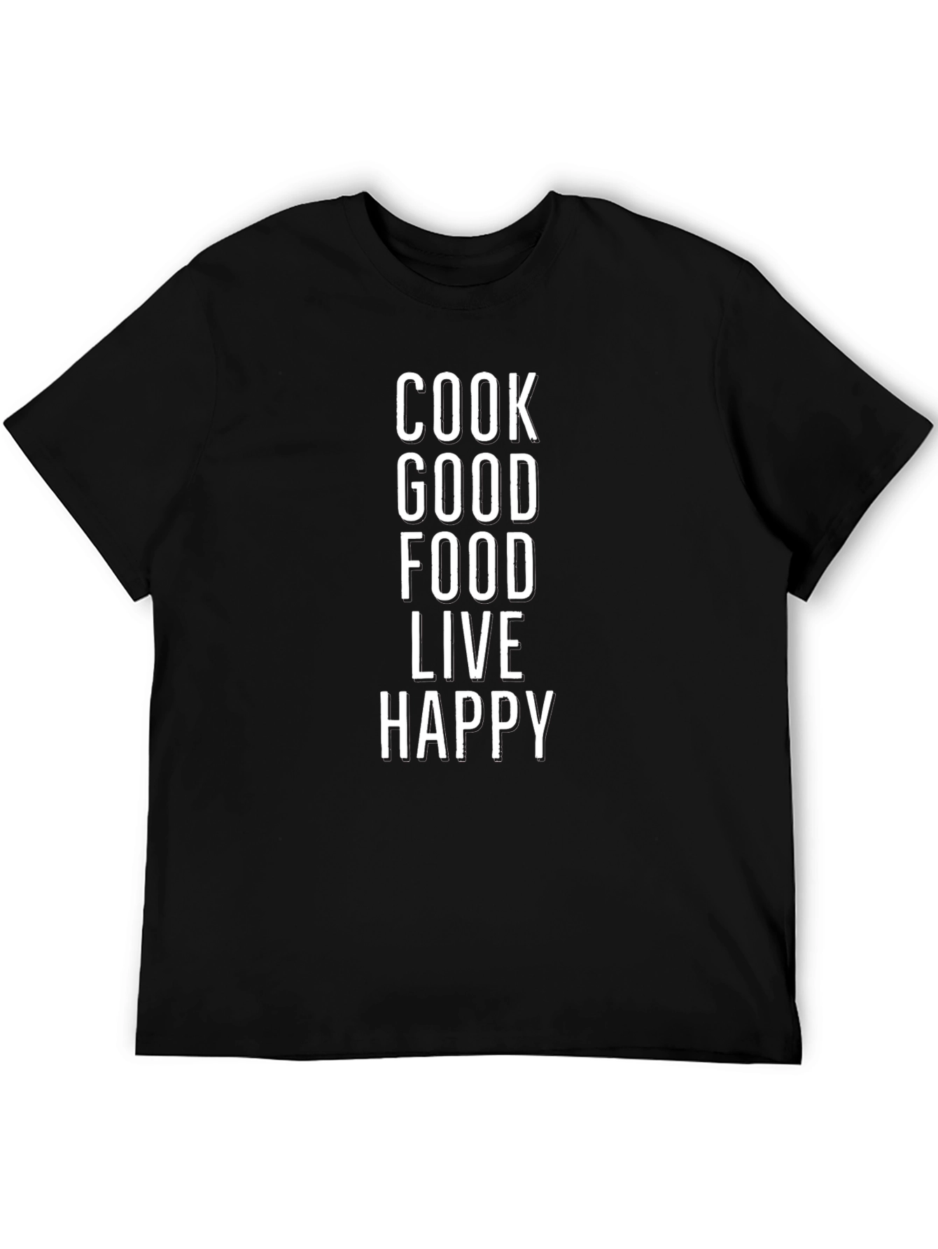 Cook Good Food Live Happy Graphic T-Shirt