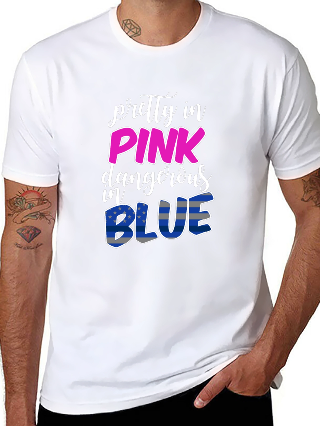 Pretty In Pink Dangerous In Blue T-Shirt