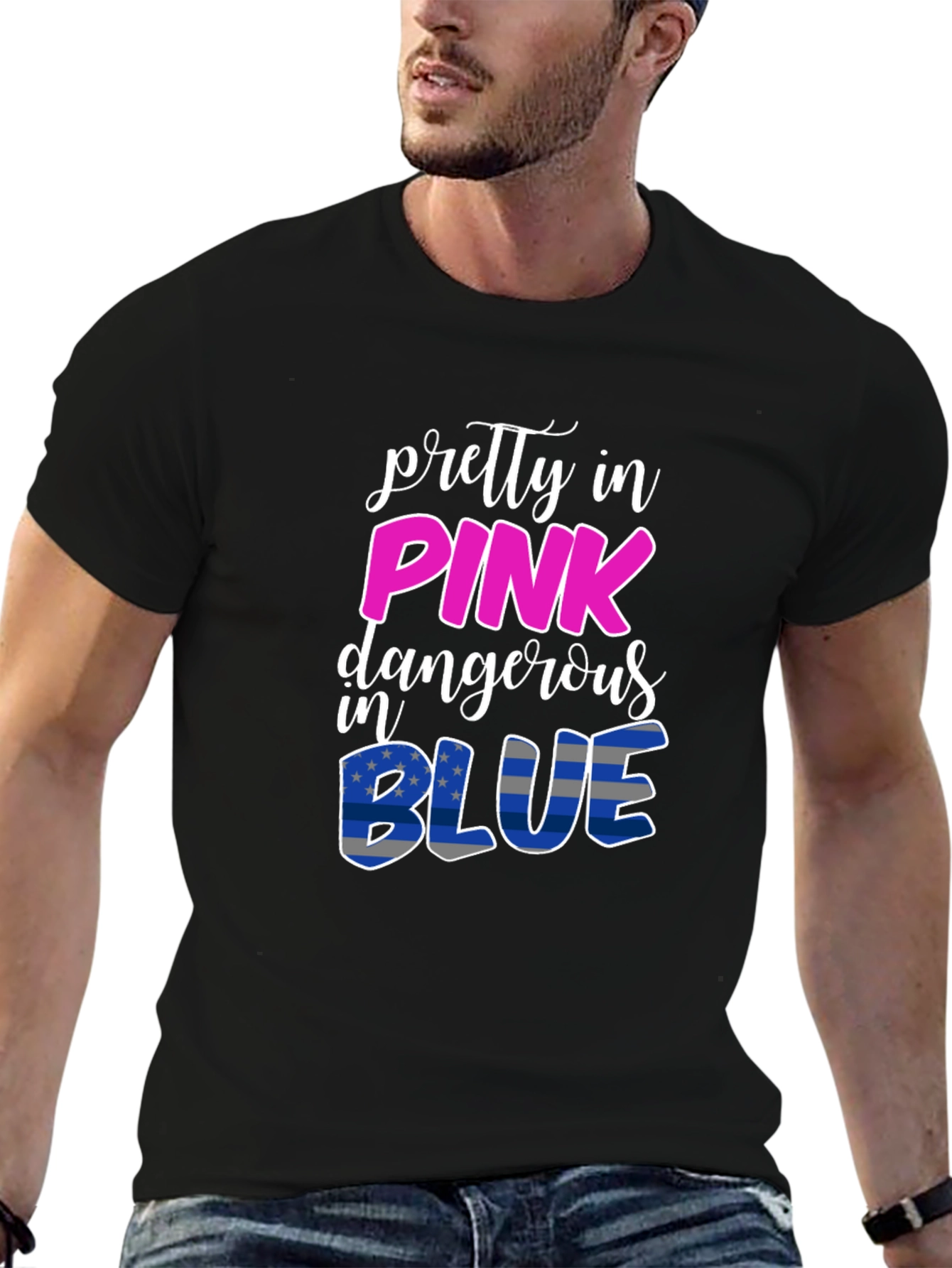 Pretty In Pink Dangerous In Blue T-Shirt