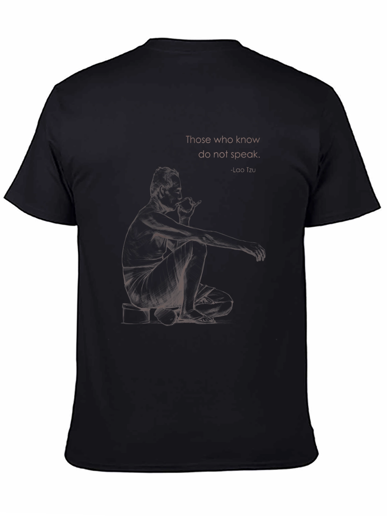 Philosophical Black T-Shirt with Graphic Design