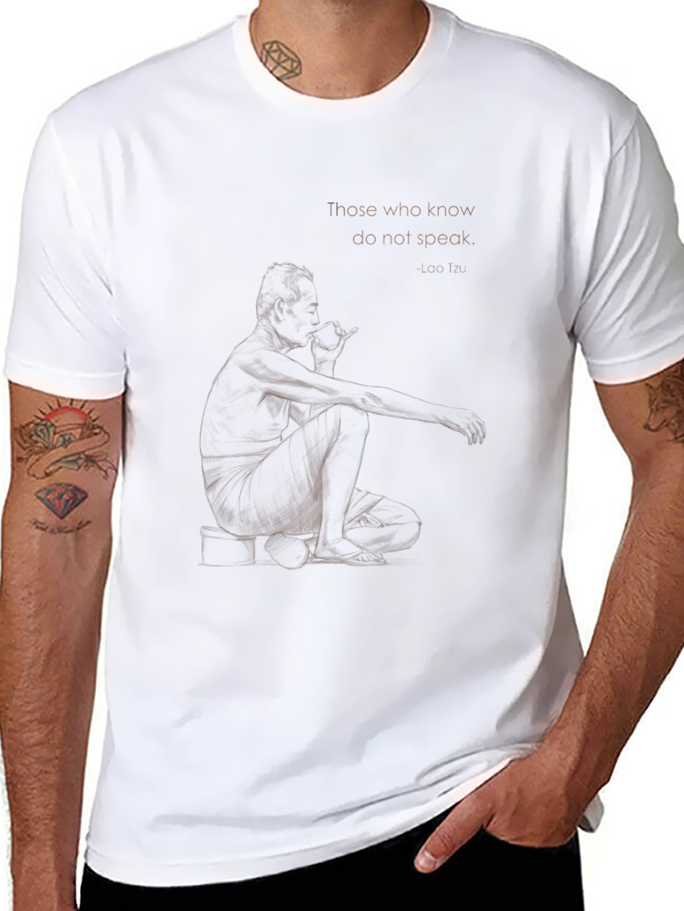 Philosophical Black T-Shirt with Graphic Design