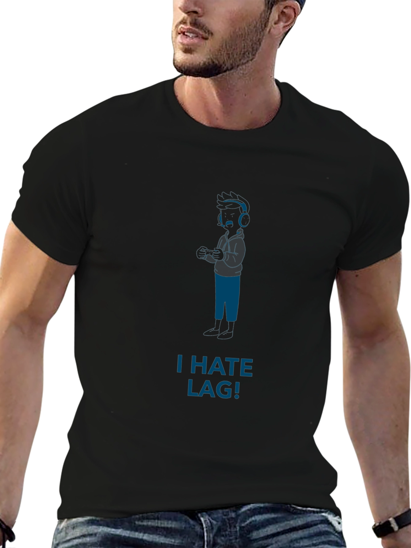 I Hate Lag! Gamer T-Shirt - Black