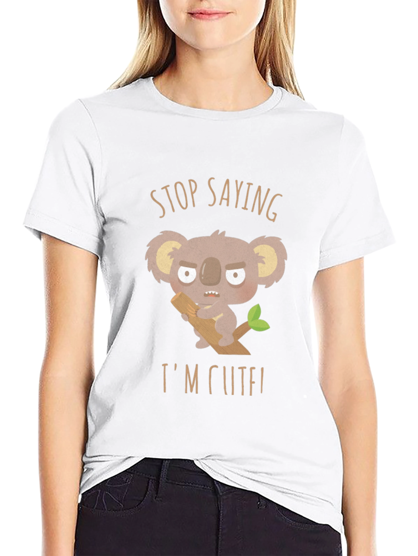 Stop Saying Im Cute! Koala Graphic T-Shirt