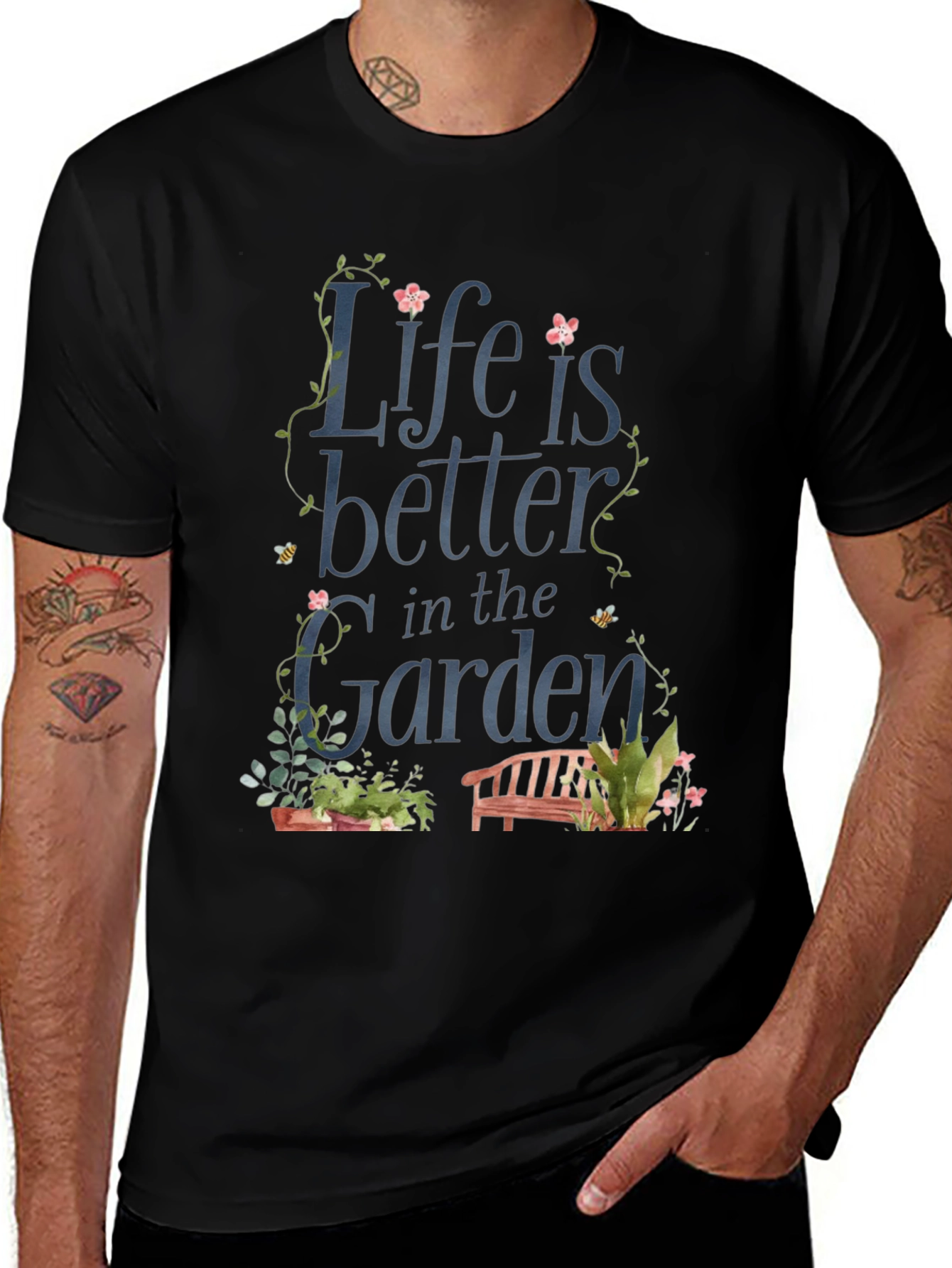 Life is Better in the Garden Black T-Shirt