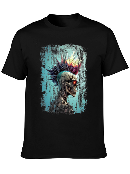 Punk Skeleton Graphic Tee - Edgy Style