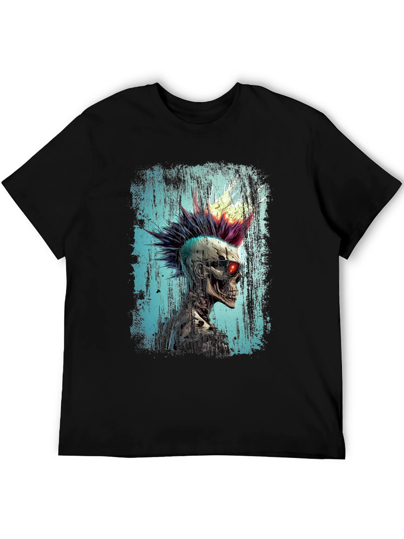 Punk Skeleton Graphic Tee - Edgy Style