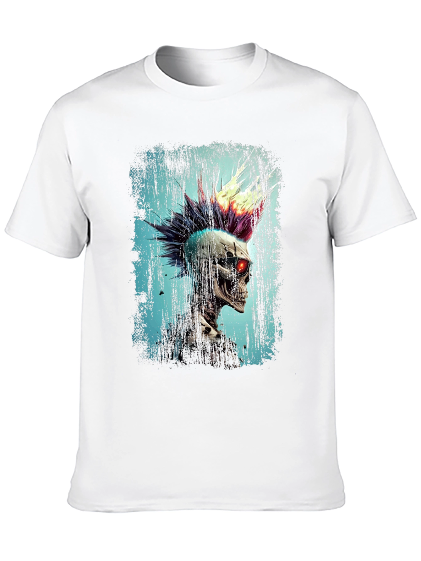 Punk Skeleton Graphic Tee - Edgy Style