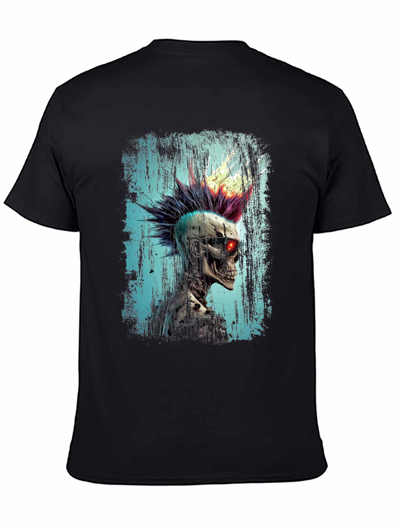 Punk Skeleton Graphic Tee - Edgy Style
