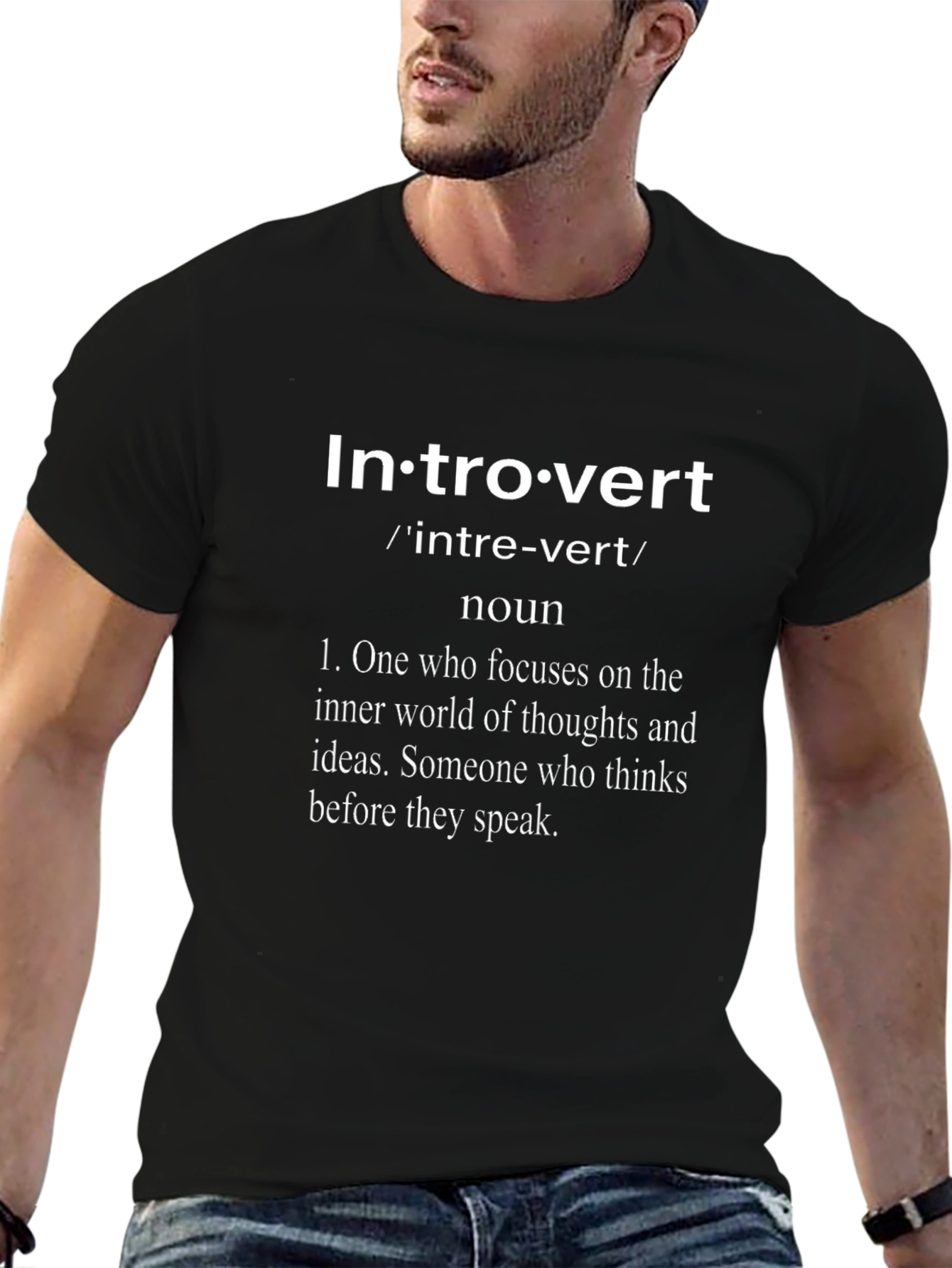 Introvert Definition T-Shirt - Black Cotton Tee