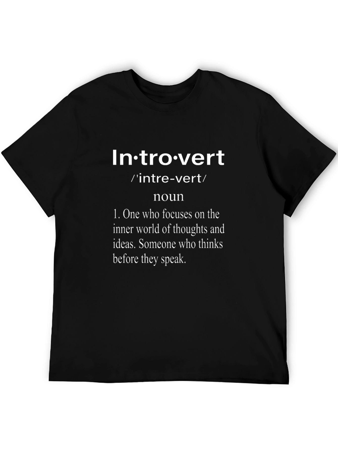 Introvert Definition T-Shirt - Black Cotton Tee