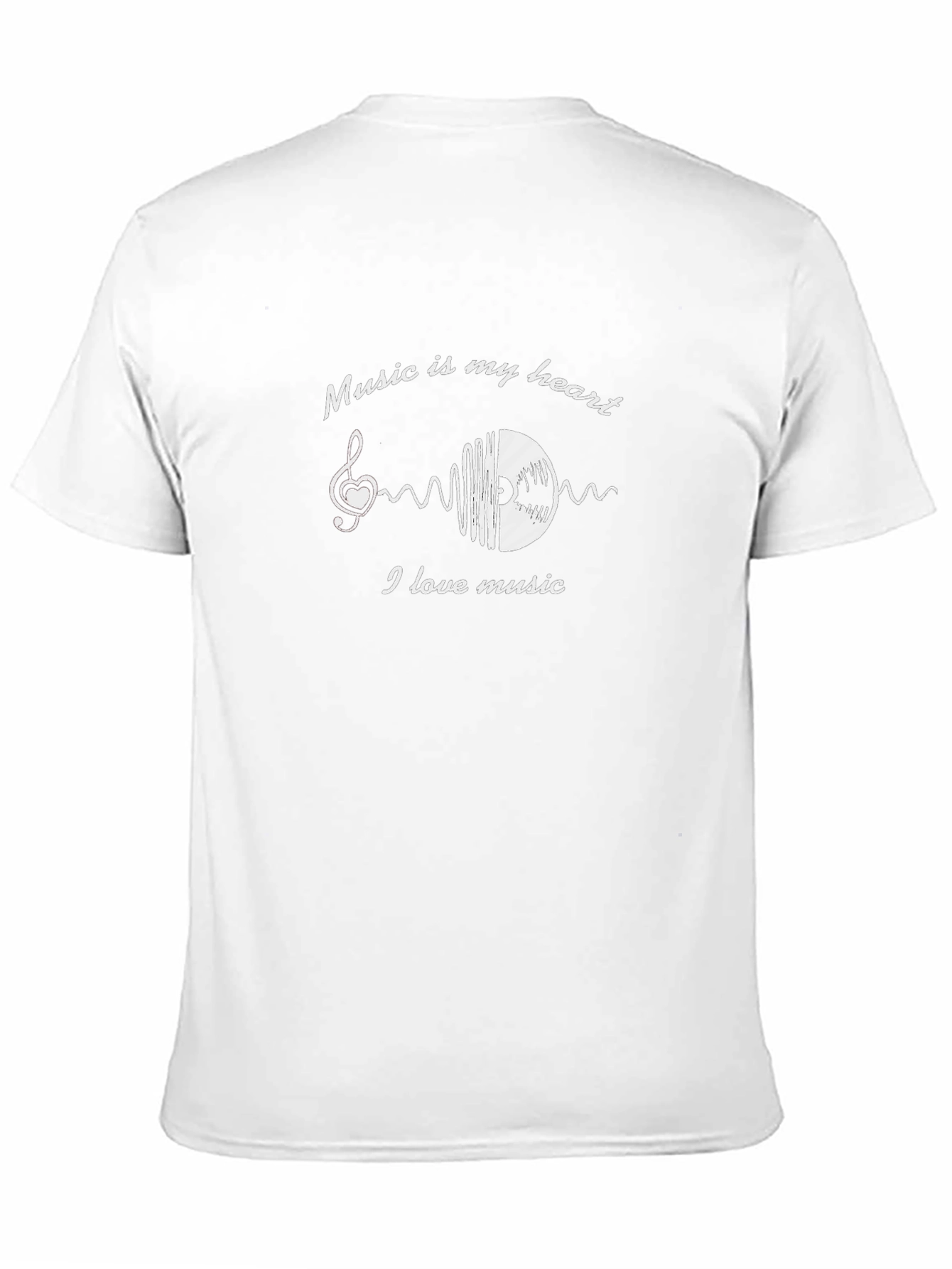 Music Lovers Tee:  Music Is My Heart Graphic T-Shirt