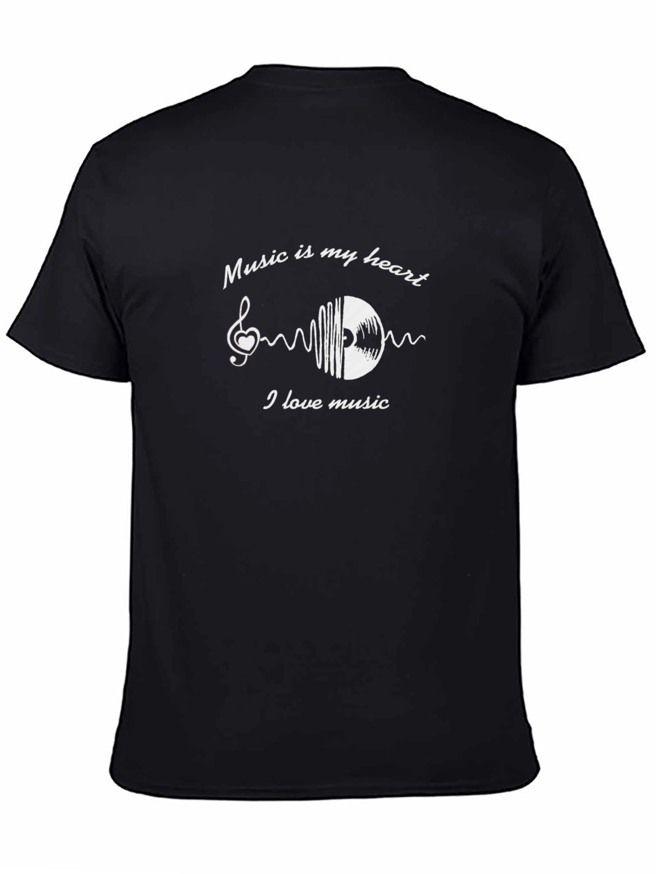 Music Lovers Tee:  Music Is My Heart Graphic T-Shirt