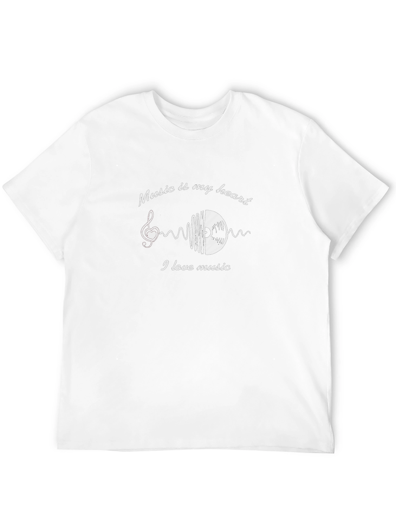Music Lovers Tee:  Music Is My Heart Graphic T-Shirt