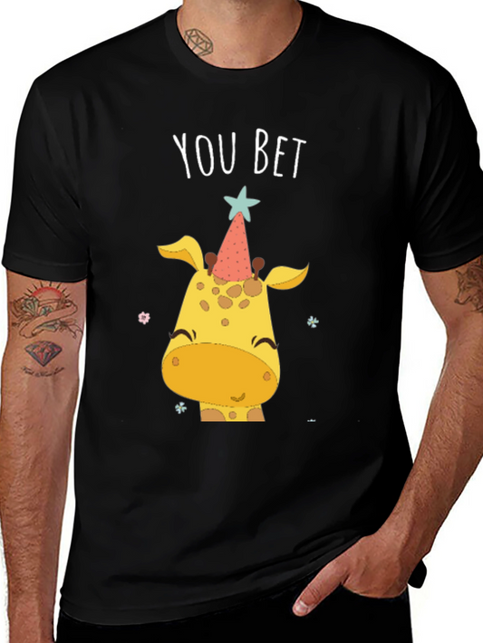 You Bet Giraffe Party T-Shirt - Black